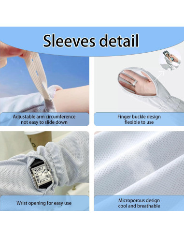 Sombrero de Sol Hikiwin con Mangas UPF 50+ Gris Unisex