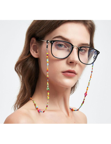 Cadena de Gafas de Mujer CUTEZING con Perlas Coloridas 78 cm