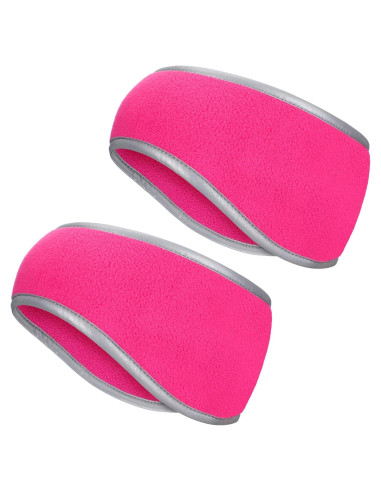 Banda para Correr Geyoga de Forro Polar Rosa Fluorescente