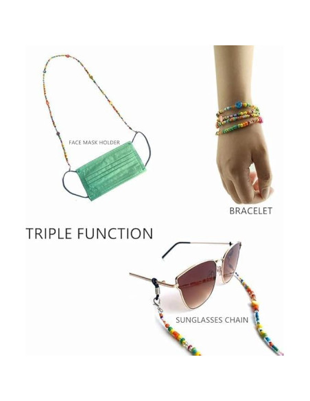 Cadena de Gafas de Mujer CUTEZING con Perlas Coloridas 78 cm