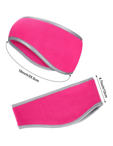 Banda para Correr Geyoga de Forro Polar Rosa Fluorescente