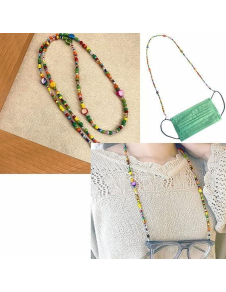 Cadena de Gafas de Mujer CUTEZING con Perlas Coloridas 78 cm