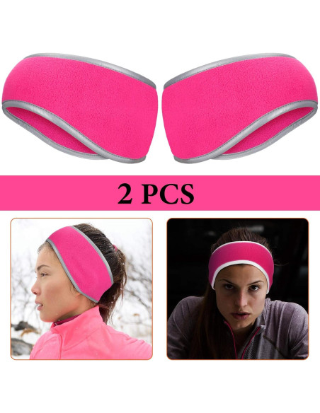 Banda para Correr Geyoga de Forro Polar Rosa Fluorescente