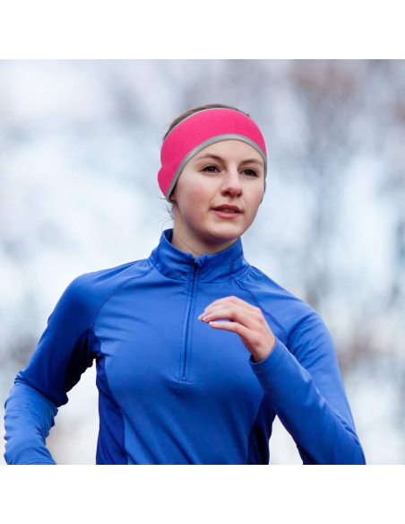 Banda para Correr Geyoga de Forro Polar Rosa Fluorescente