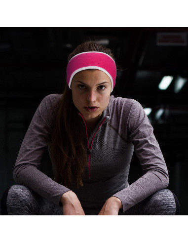 Banda para Correr Geyoga de Forro Polar Rosa Fluorescente