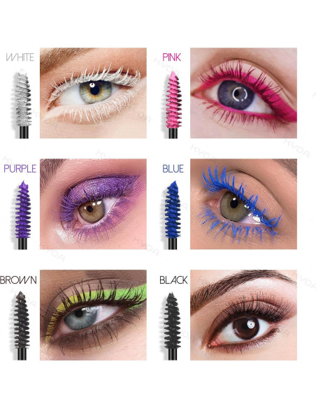 Conjunto de 6 Máscaras de Pestañas Ownest, Resistente al Agua