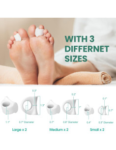 Separador de Dedos Welnove - Corrector para Juanetes y Dedos en Martillo - 3 Tamaños, 6 Piezas 2