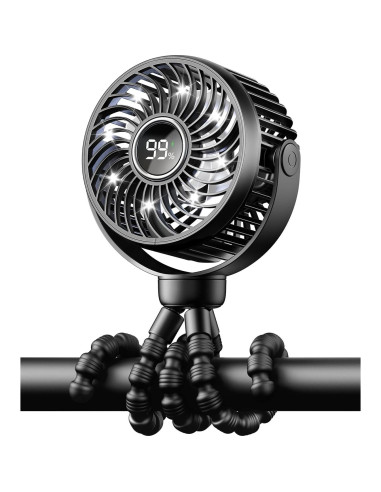 Mini Ventilador Portátil Bearwind S15 con Luz LED 4 Velocidades