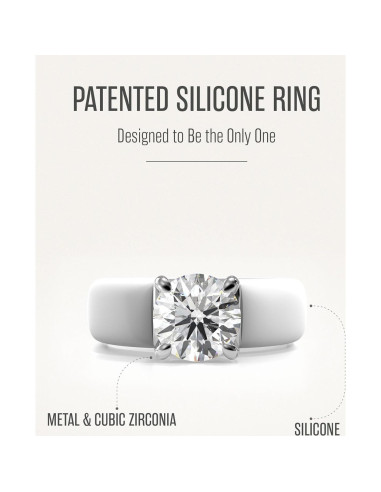 Anillo de Silicona Rinfit para Mujeres - Circonita 7mm - Tamaño 5