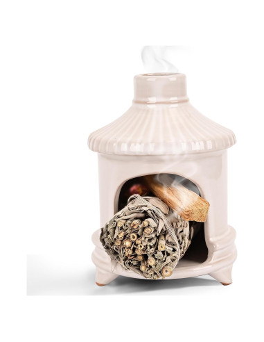Soporte de Palo Santo Belsea Cerámica Blanca para Incienso