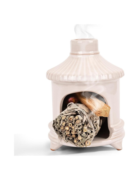 Soporte de Palo Santo Belsea Cerámica Blanca para Incienso