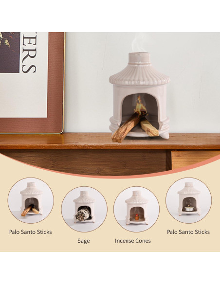 Soporte de Palo Santo Belsea Cerámica Blanca para Incienso