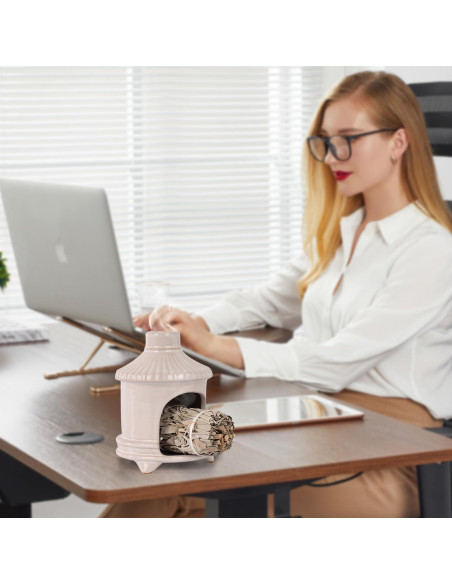 Soporte de Palo Santo Belsea Cerámica Blanca para Incienso