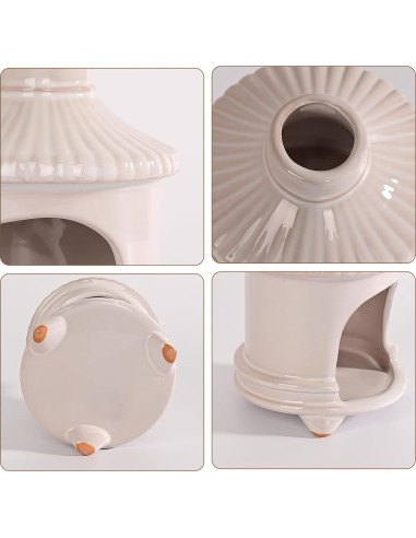 Soporte de Palo Santo Belsea Cerámica Blanca para Incienso