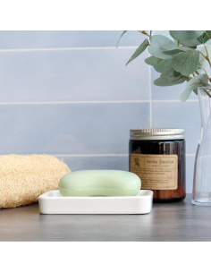 Plato de Jabón Cerámica Iyulania Blanco Rectangular 12.2x8.9cm 2