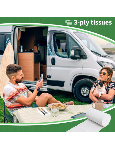 Papel Higiénico de Viaje Sigmarplas 12 Rollos 3 Capas Disolvente