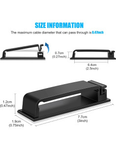 Clips de Cable Autoadhesivos XHF XL 40 PCS Negro para Gestión 2