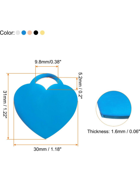 Pulseras de Encanto Corazón MECCANIXITY 10Pcs 31x30mm