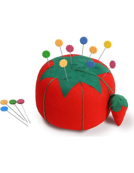 Cojín de Alfileres Grande Dritz 10.16 cm Rojo con Fresa Emery