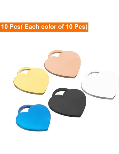 Pulseras de Encanto Corazón MECCANIXITY 10Pcs 31x30mm