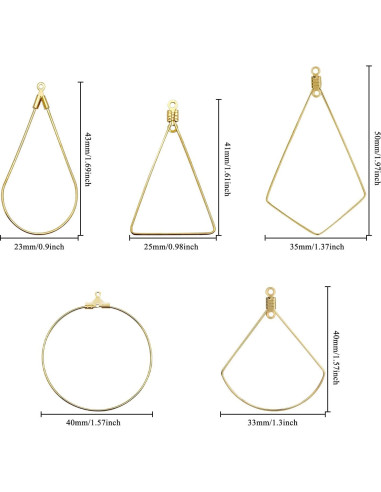 Kit de Aros de Aretes YaeYur 80 Piezas Geométricos DIY