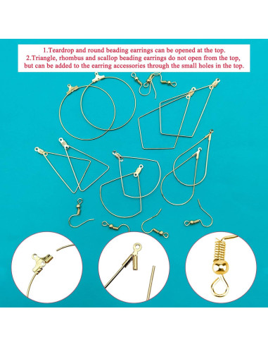 Kit de Aros de Aretes YaeYur 80 Piezas Geométricos DIY