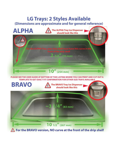 Bandeja de goteo para refrigeradores LG Alpha Negra