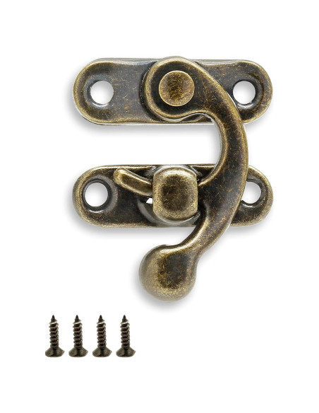 10 Ganchos de Cierre Antiguos Rierdge para Caja de Joyería Bronce