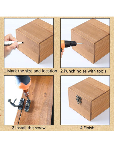 10 Ganchos de Cierre Antiguos Rierdge para Caja de Joyería Bronce