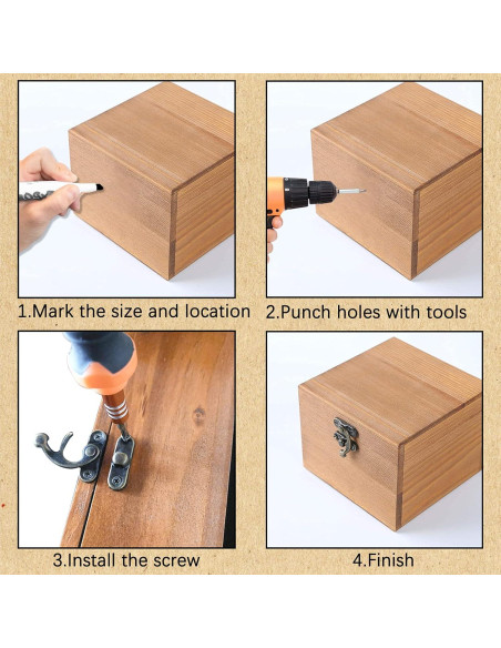 10 Ganchos de Cierre Antiguos Rierdge para Caja de Joyería Bronce