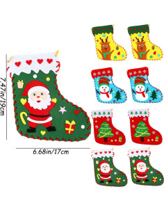 8 Kits de Manualidades de Fieltro Navidad Yssreey - Calcetines DIY 2