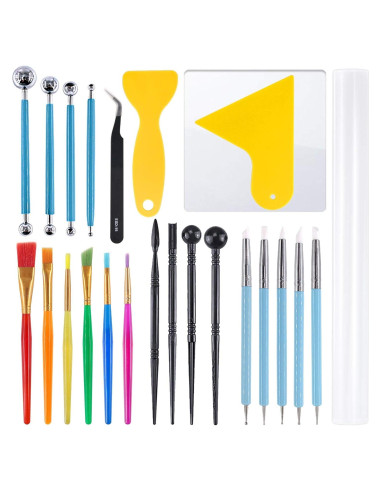 Juego de Herramientas de Escultura de Arcilla Rustark, 24 Piezas