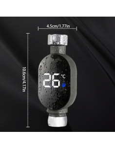 Termómetro Digital LED para Ducha Ddujbtp 10x8 cm 2