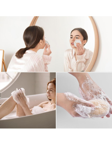 Paquete de 3 Esponjas Exfoliantes de Lufa Natural 10.16 cm