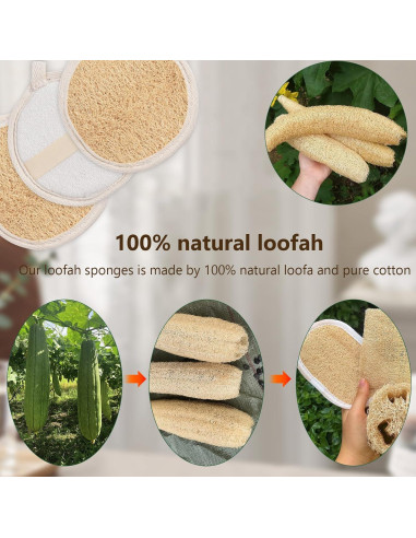Paquete de 3 Esponjas Exfoliantes de Lufa Natural 10.16 cm