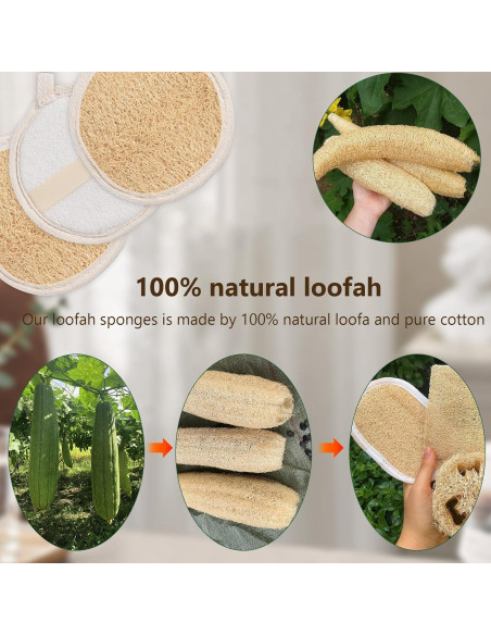 Paquete de 3 Esponjas Exfoliantes de Lufa Natural 10.16 cm