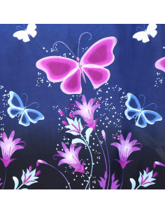 Cortina de Cama con Dosel Mengersi Mariposa Azul Completo 145x199 cm 2
