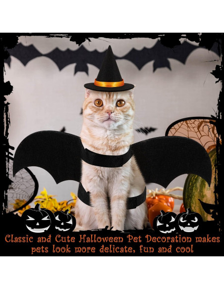 Disfraz para Mascotas Halloween Amylove Alas de Murciélago y Sombreros