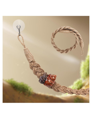 Escalera de Cuerda para Reptiles Neeenn 66cm Cánamo Natural