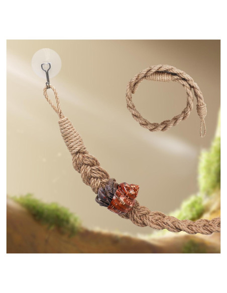 Escalera de Cuerda para Reptiles Neeenn 66cm Cánamo Natural