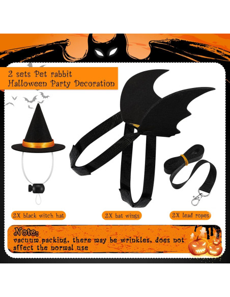 Disfraz para Mascotas Halloween Amylove Alas de Murciélago y Sombreros