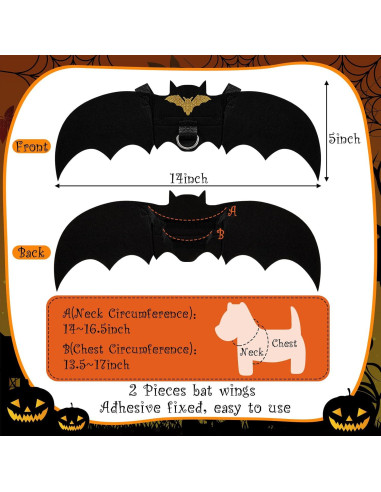 Disfraz para Mascotas Halloween Amylove Alas de Murciélago y Sombreros
