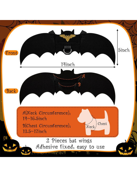Disfraz para Mascotas Halloween Amylove Alas de Murciélago y Sombreros