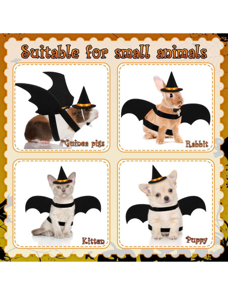 Disfraz para Mascotas Halloween Amylove Alas de Murciélago y Sombreros