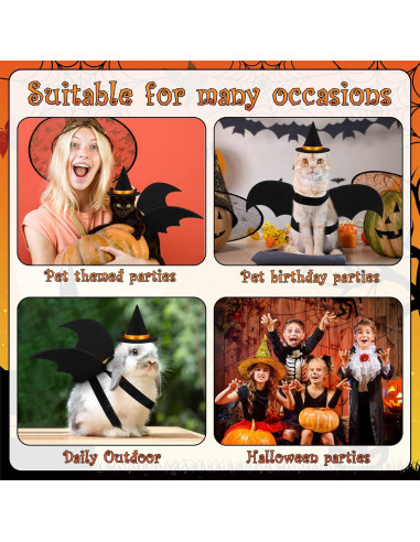 Disfraz para Mascotas Halloween Amylove Alas de Murciélago y Sombreros