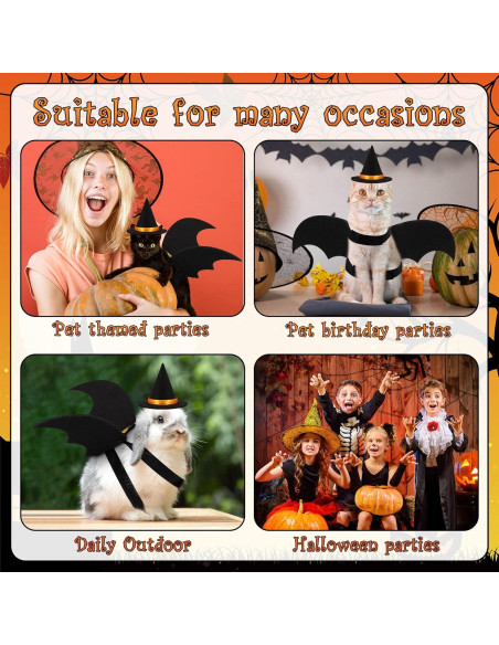 Disfraz para Mascotas Halloween Amylove Alas de Murciélago y Sombreros