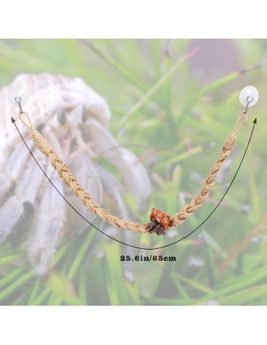 Escalera de Cuerda para Reptiles Neeenn 66cm Cánamo Natural