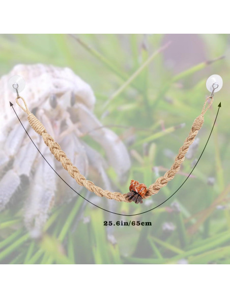 Escalera de Cuerda para Reptiles Neeenn 66cm Cánamo Natural