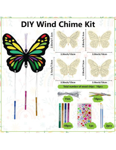 Kit de Campanas de Viento DIY CRASPIRE - 16 Piezas de Madera 2