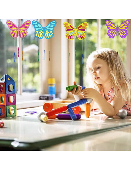 Kit de Campanas de Viento DIY CRASPIRE - 16 Piezas de Madera